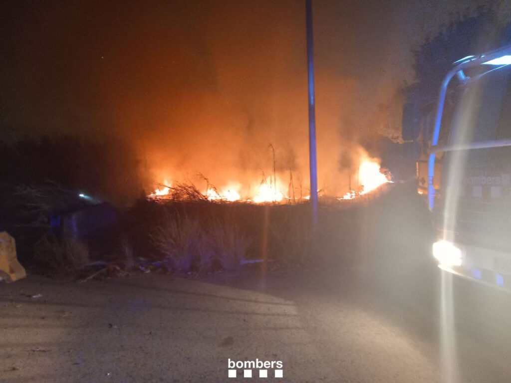 Incendi de vegetació al Polígon Alba de Reus