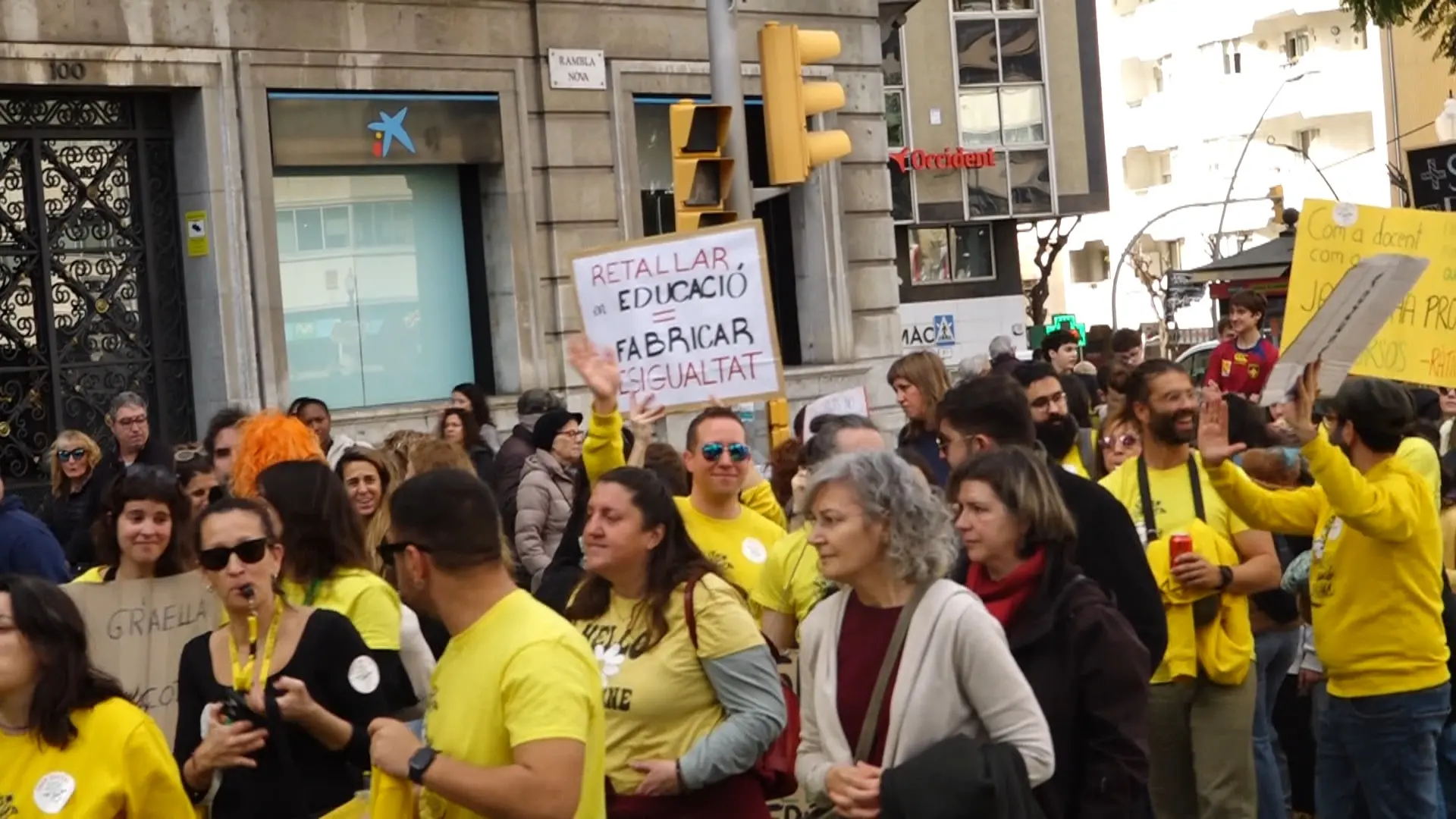 Vaga d'educació a Tarragona, manifestació