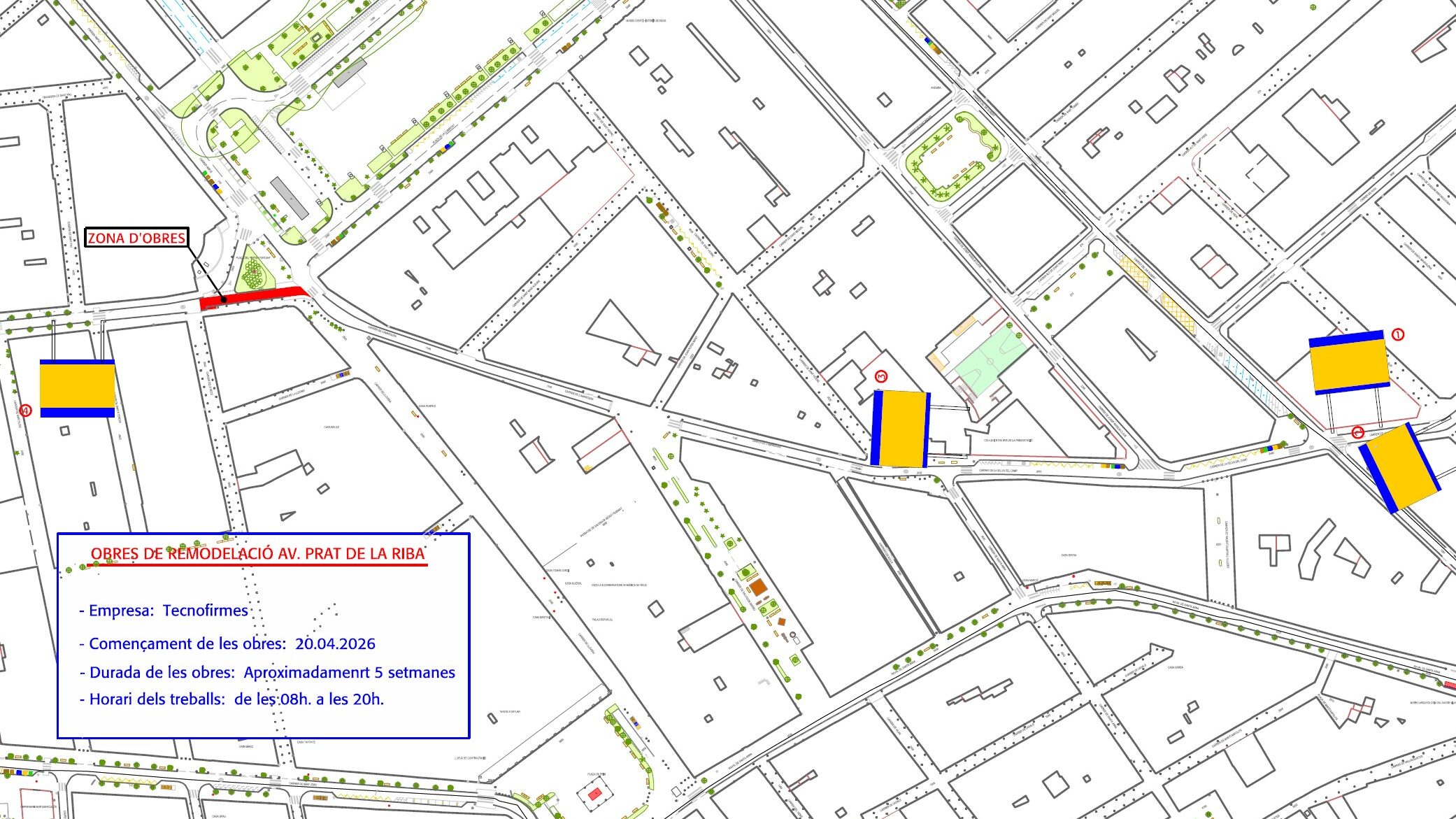 afectacions al trànsit a l'avinguda Prat de la Riba