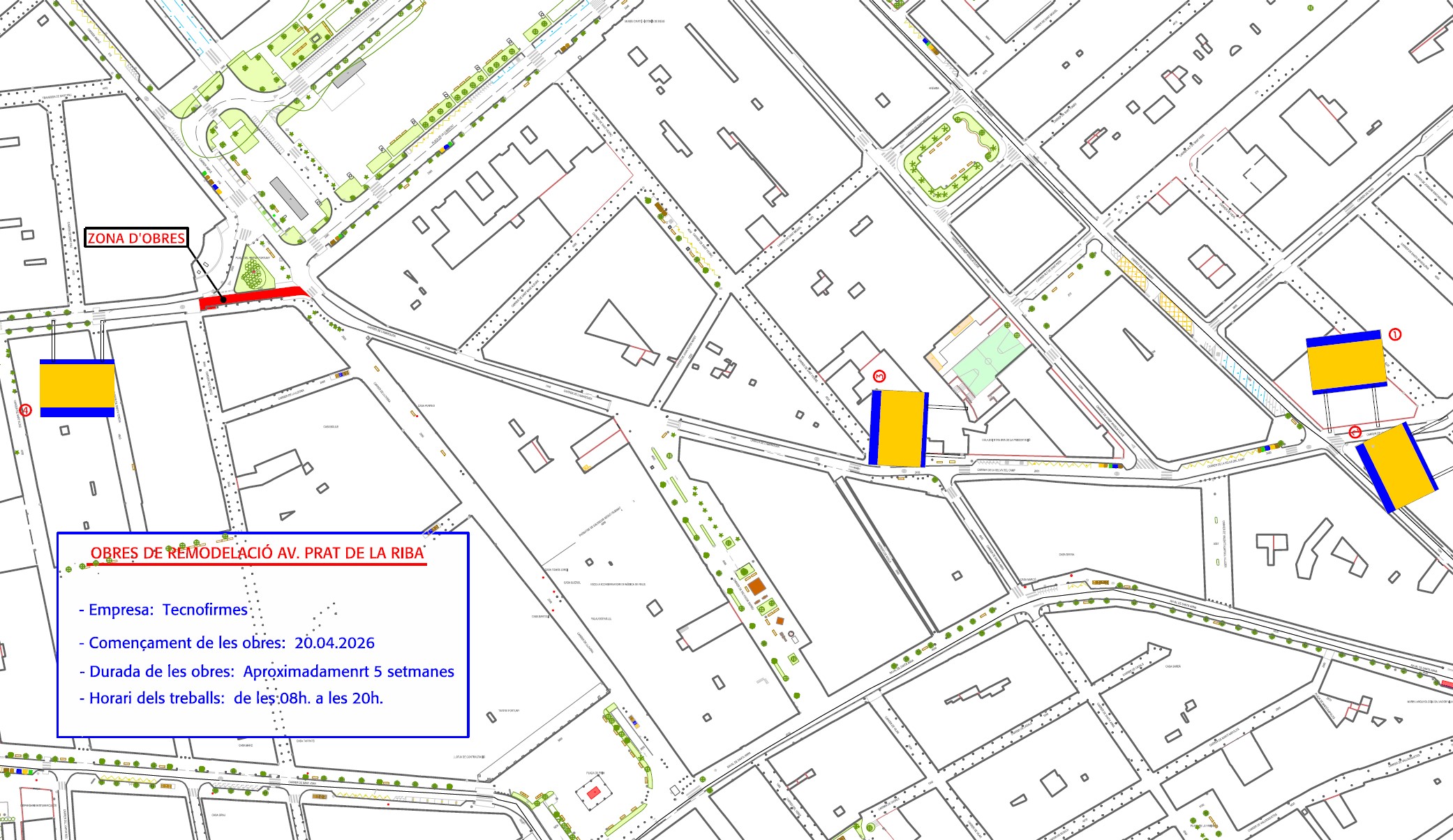 afectacions al trànsit a l'avinguda Prat de la Riba