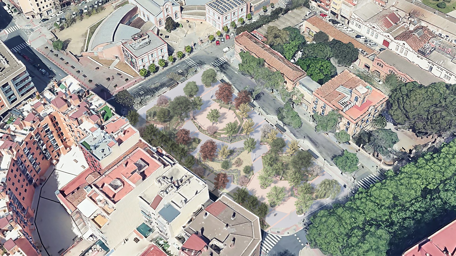 Zona verda de la Biblioteca Xavier Amorós