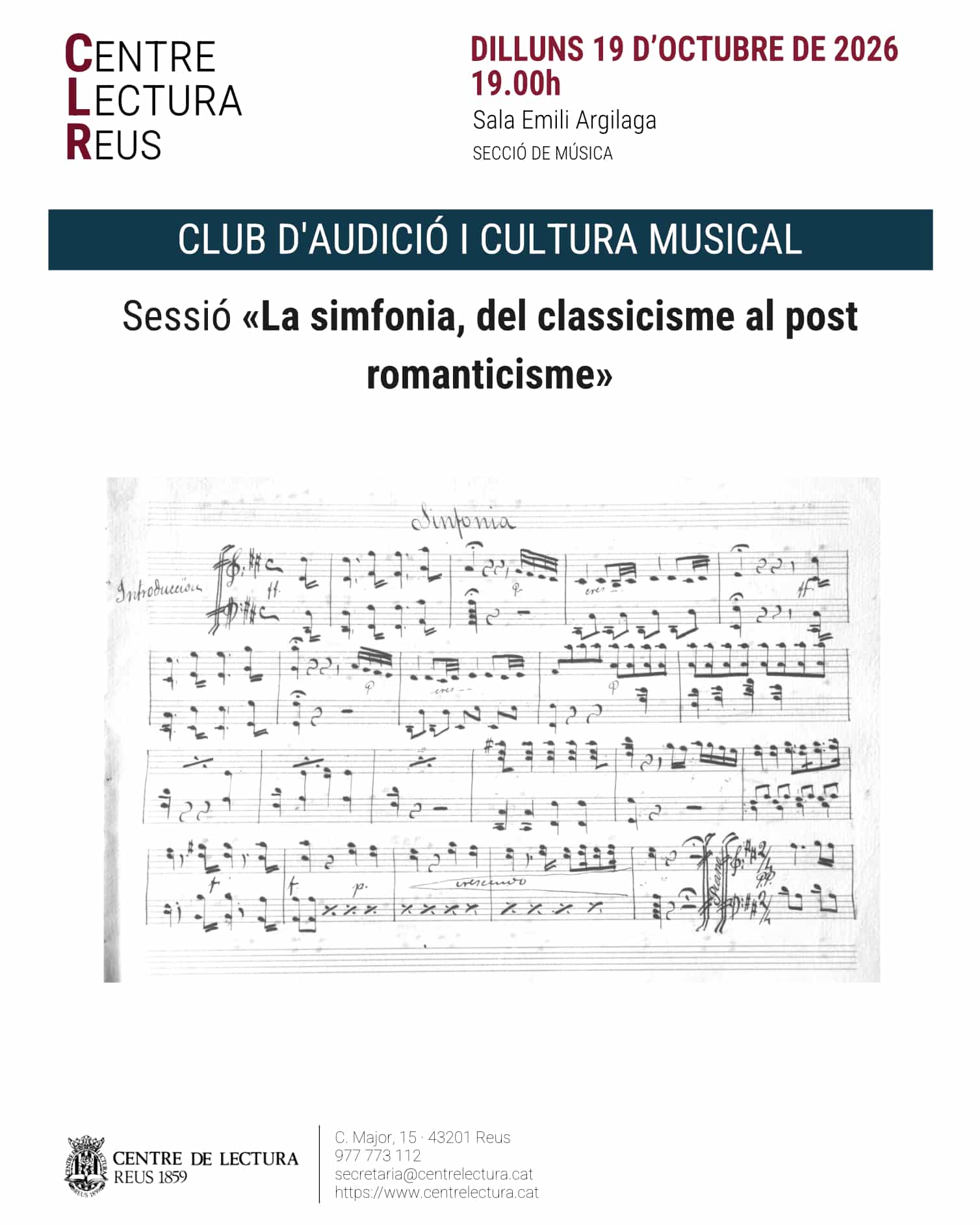 20261019-La simfonia, del classicisme al post romanticisme