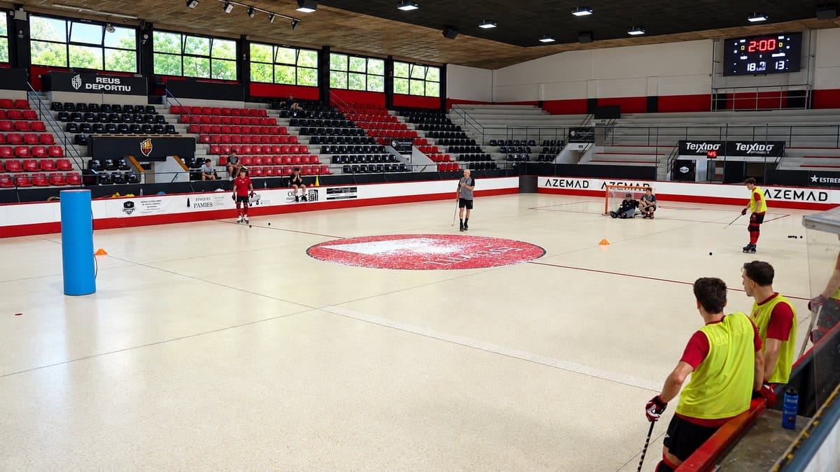 Entrenament del Reus Deportiu al Palau d’Esports de Reus